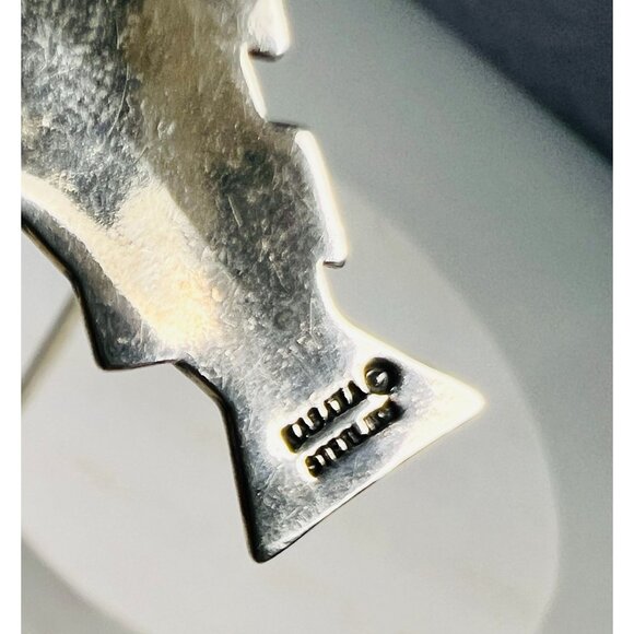 Vtg Kabana Fish Pendant Unisex Necklace USA Artisan Silver Jewelry Snake Chain - Picture 4 of 5